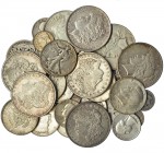 ESTADOS UNIDOS DE AMÉRICA. Lote de 43 monedas de plata. Dólar (8) y 1/2 dólar (10) 1937-1967; 1/4 de dólar (8) y dime (17). MBC-/EBC.