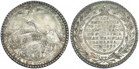 PERÚ. Medalla conmemorativa de la batalla de Yungay. 1839. Cuzco. AR 33mm. EBC-. Escasa.