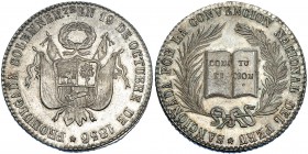 PERÚ. Medalla conmemorativa de la Constitución de 1856. AR 33mm. B.O. SC.