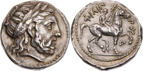 MAKEDONIEN, KÖNIGREICH
Philipp II., 359-336 v. Chr. AR-Tetradrachme um 323-315 v. Chr. (postum) Amphipolis Vs.: Kopf des Zeus mit Lorbeerkranz n. r.,...