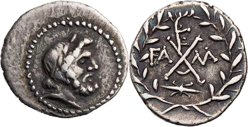 ACHAIA ACHÄISCHE LIGA
 AR-Hemidrachme 88-30 v. Chr. Elis Vs.: Kopf des Zeus Ama...