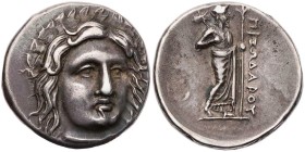 KARIEN KARISCHE DYNASTEN
Pixodaros, ca. 341/0-336/5 v. Chr. AR-Didrachme Halikarnassos Vs.: Kopf des Apollon in 3/4-Ansicht v. v., Rs.: Zeus Labraund...