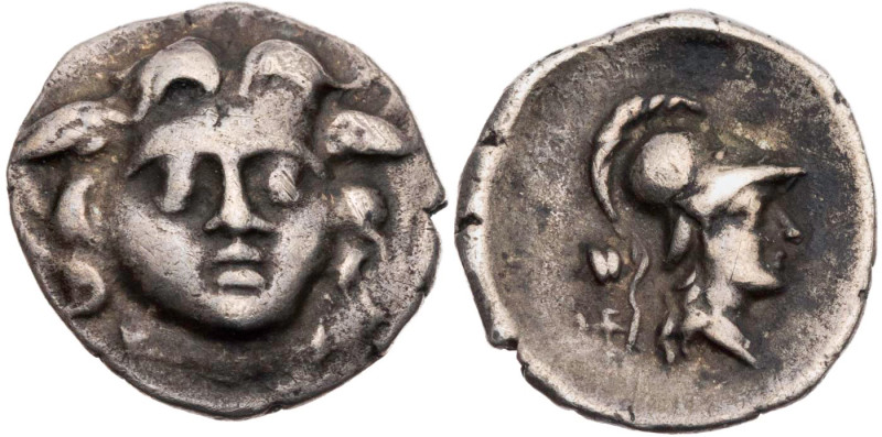 PISIDIEN SELGE
 AR-Obol 300-190 v. Chr. Vs.: Gorgoneion mit Flügeln (!) v. v., ...