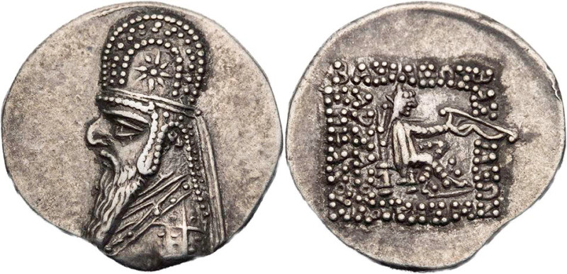 PARTHER, KÖNIGREICH DER ARSAKIDEN
Mithradates II., 121-91 v. Chr. AR-Drachme 96...