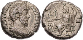 ÄGYPTEN ALEXANDRIA
Marcus Aurelius, 161-180 n. Chr. BI-Tetradrachme 163/164 n. Chr. (= Jahr 4) Vs.: gepanzerte und drapierte Büste mit Lorbeerkranz n...