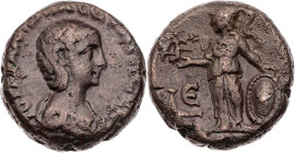 ÄGYPTEN ALEXANDRIA
Aquilia Severa, 2. und 4. Gemahlin des Elagabal, 220/221 und 221/222 n. Chr. BI-Tetradrachme 221/222 n. Chr. (= Jahr 5 des Elagaba...