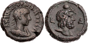 ÄGYPTEN ALEXANDRIA
Gordianus III., 238-244 n. Chr. BI-Tetradrachme 240/241 n. Chr. (= Jahr 4) Vs.: gepanzerte und drapierte Büste mit Lorbeerkranz n....