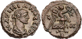 ÄGYPTEN ALEXANDRIA
Maximianus I. Herculius, 1. Regierung, 286-305 n. Chr. AE-Tetradrachme 292/293 n. Chr. (= Jahr 8) 2. Offizin Vs.: gepanzerte und d...