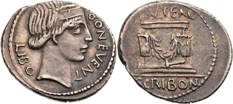 RÖMISCHE REPUBLIK
L. Scribonius Libo, 62 v. Chr. AR-Denar Rom Vs.: BON · EVENT ...