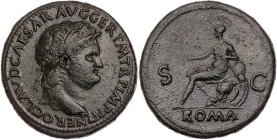 RÖMISCHE KAISERZEIT
Nero, 54-68 n. Chr. AE-Sesterz 65 n. Chr. Lugdunum Vs.: NERO CLAVD CAESAR AVG GER P M TR P IMP P P, Kopf mit Lorbeerkranz n. r., ...