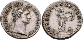 RÖMISCHE KAISERZEIT
Domitianus, 81-96 n. Chr. AR-Denar 92/93 n. Chr. Rom Vs.: IMP CAES DOMIT AVG GERM P M TR P XII, Kopf mit Lorbeerkranz n. r., Rs.:...