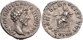 RÖMISCHE KAISERZEIT
Marcus Aurelius, 161-180 n. Chr. AR-Denar 161/162 n. Chr. Rom Vs.: IMP M AVREL ANTONINVS AVG, Kopf mit drapierter linker Schulter...