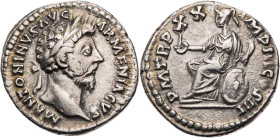RÖMISCHE KAISERZEIT
Marcus Aurelius, 161-180 n. Chr. AR-Denar 165/166 n. Chr. Rom Vs.: M ANTONINVS AVG ARMENIACVS, Kopf mit Lorbeerkranz n. r., Rs.: ...