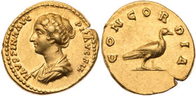 RÖMISCHE KAISERZEIT
Faustina II., Gemahlin des Marcus Aurelius, Augusta, 145-175/6 n. Chr. AV-Aureus 147-150 n. Chr. Rom Vs.: FAVSTINA AVG PII AVG FI...