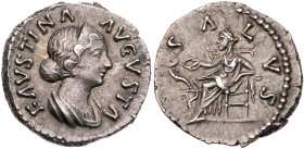 RÖMISCHE KAISERZEIT
Faustina II., Gemahlin des Marcus Aurelius, Augusta, 145-175/6 n. Chr. AR-Denar 161-164 n. Chr. Rom Vs.: FAVSTINA AVGVSTA, drapie...