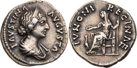 RÖMISCHE KAISERZEIT
Faustina II., Gemahlin des Marcus Aurelius, Augusta, 145-175/6 n. Chr. AR-Denar 165-176 n. Chr. Rom Vs.: FAVSTINA AVGVSTA, drapie...