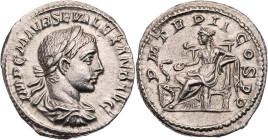 RÖMISCHE KAISERZEIT
Severus Alexander, 222-235 n. Chr. AR-Denar 223 n. Chr. Rom Vs.: IMP C M AVR SEV ALEXAND AVG, gepanzerte und drapierte Büste mit ...