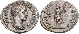 RÖMISCHE KAISERZEIT
Severus Alexander, 222-235 n. Chr. AR-Denar 225 n. Chr. Rom Vs.: IMP C M AVR SEV ALEXAND AVG, drapierte Büste mit Lorbeerkranz n....
