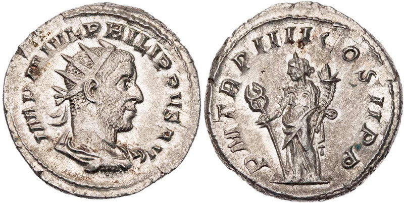RÖMISCHE KAISERZEIT
Philippus I. Arabs, 244-249 n. Chr. AR-Antoninian 247 n. Ch...