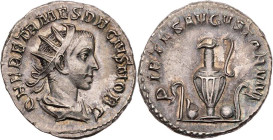 RÖMISCHE KAISERZEIT
Herennius Etruscus Caesar, 250-251 n. Chr. AR-Antoninian Rom Vs.: Q HER ETR MES DECIVS NOB C, drapierte Büste mit Strahlenkrone n...