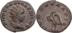 RÖMISCHE KAISERZEIT
Divus Valerianus II. Caesar, gest. 258 n. Chr. BI-Antoninian 258 n. Chr. Rom Vs.: DIVO CAES VALERIANO, gepanzerte und drapierte B...