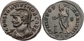 RÖMISCHE KAISERZEIT
Constantius I. Caesar, 293-305 n. Chr. AE-Follis 301-303 n. Chr. Lugdunum, 2. Offizin Vs.: CONSTANTIVS NOB CAES, gepanzerte Büste...