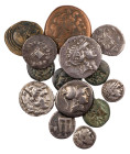 Lot, griechische Münzen Verschiedene Prägungen der griechischen Welt: BRUTTIUM, Kroton, Stater; MAKEDONIEN, KÖNIGREICH, Alexander III., Tetradrachme s...