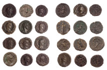 Lot, römische Provinzialprägungen AE-Tetradrachmen aus ÄGYPTEN, Alexandria: Gallienus, Claudius II. Gothicus (2), Aurelianus mit Vabalathus, Probus (2...