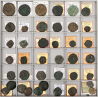 Lot, byzantinische Münzen AE-Prägungen von Iustinianus I., Iustinus II. (mit Sophia), Tiberius Constantinus, Mauricius Tiberius, Phocas, Heraclius, Le...