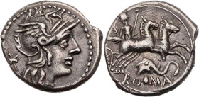 RÖMISCHE REPUBLIK
L. Caecilius Metellus Diadematus, 128 v. Chr. AR-Denar Rom Vs.: Kopf der Roma mit geflügeltem Helm n. r., dahinter Wertzeichen, Rs....