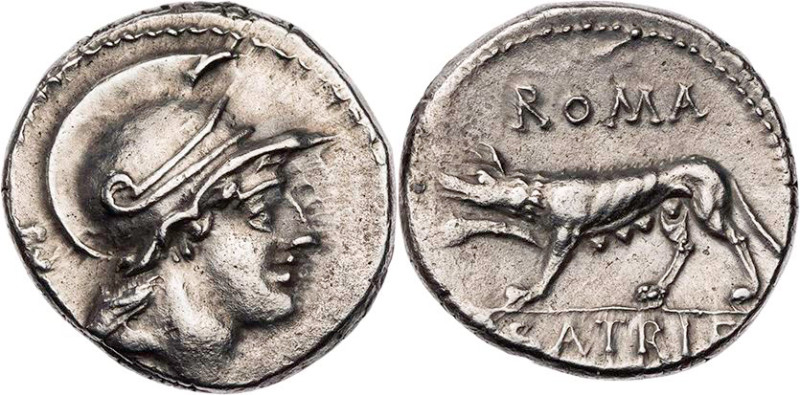 RÖMISCHE REPUBLIK
P. Satrienus, 77 v. Chr. AR-Denar Rom Vs.: Kopf der Roma mit ...