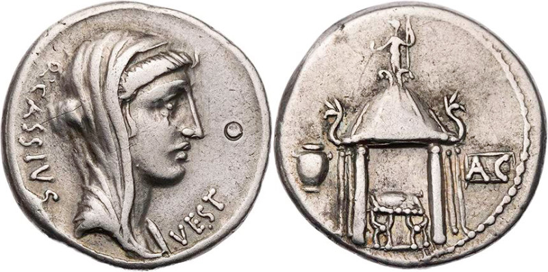 RÖMISCHE REPUBLIK
Q. Cassius Longinus, 55 v. Chr. AR-Denar Rom Vs.: Q·CASSIVS -...