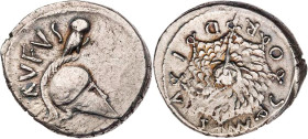 RÖMISCHE REPUBLIK
Mn. Cordius Rufus, 46 v. Chr. AR-Denar Rom Vs.: RVFVS, Eule auf korinthischem Helm n. r., Rs.: MN C-O-R-D-I-V-S, Ägis mit Medusenha...