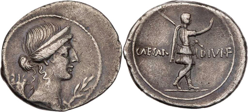IMPERATORISCHE PRÄGUNGEN
Octavianus. AR-Denar Herbst 32 - Sommer 31 v. Chr. ita...
