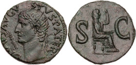 RÖMISCHE KAISERZEIT
Divus Augustus, gest. 14 n. Chr. AE-As 15-16 n. Chr., unter Tiberius Rom Vs.: DIVVS · AVGV-STVS · PATER, Kopf mit Strahlenkrone n...