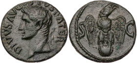 RÖMISCHE KAISERZEIT
Divus Augustus, gest. 14 n. Chr. AE-As 34-37 n. Chr., unter Tiberius Rom Vs.: DIVVS AVGVSTVS PATER, Kopf mit Strahlenkrone n. l.,...