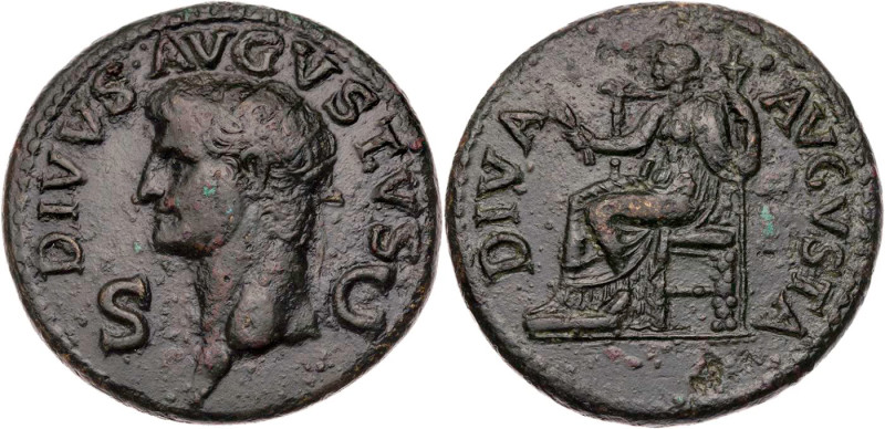 RÖMISCHE KAISERZEIT
Divus Augustus, gest. 14 n. Chr. AE-Dupondius 41-50 n. Chr,...
