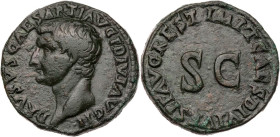 RÖMISCHE KAISERZEIT
Drusus, gest. 23 n. Chr. AE-As 80/81 n. Chr., Restitutionsprägung unter Titus Rom Vs.: DRVSVS CAESAR TI AVG F DIVI AVG N, Kopf n....