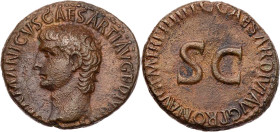 RÖMISCHE KAISERZEIT
Germanicus, gest. 19 n. Chr. AE-As 40/41 n. Chr., unter Caligula Rom Vs.: GERMANICVS CAESAR TI AVG F DIV[I AVG N], Kopf n. l., Rs...