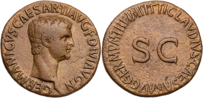 RÖMISCHE KAISERZEIT
Germanicus, gest. 19 n. Chr. AE-As 50-54 n. Chr., unter Cla...