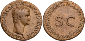 RÖMISCHE KAISERZEIT
Germanicus, gest. 19 n. Chr. AE-As 50-54 n. Chr., unter Claudius Rom Vs.: GERMANICVS CAESAR TI AVG F DIVI AVG N, Kopf n. r., Rs.:...