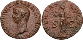 RÖMISCHE KAISERZEIT
Claudius, 41-54 n. Chr. AE-As 50-54 n. Chr. Rom Vs.: TI CLAVDIVS CAESAR AVG P M TR P IMP P P, Kopf n. l., Rs.: LIBERTAS AVGVSTA, ...