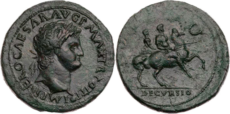 RÖMISCHE KAISERZEIT
Nero, 54-68 n. Chr. AE-Sesterz 67 n. Chr. Lugdunum Vs.: IMP...