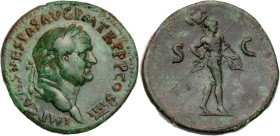 RÖMISCHE KAISERZEIT
Vespasianus, 69-79 n. Chr. AE-Sesterz 72/73 n. Chr. Rom Vs.: IMP CAES VESPAS AVG P M TR P P P COS IIII, Kopf mit Lorbeerkranz n. ...