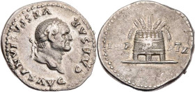 RÖMISCHE KAISERZEIT
Vespasianus, 69-79 n. Chr. AR-Denar 77/78 n. Chr. Rom Vs.: CAESAR VESPASIANVS AVG, Kopf mit Lorbeerkranz n. r., Rs.: IMP - XIX, M...