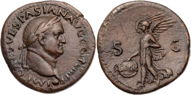 RÖMISCHE KAISERZEIT
Vespasianus, 69-79 n. Chr. AE-As 77/78 n. Chr. Lugdunum Vs....