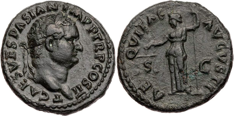 RÖMISCHE KAISERZEIT
Titus Caesar, 69-79 n. Chr. AE-As 72 n. Chr. Rom Vs.: T CAE...
