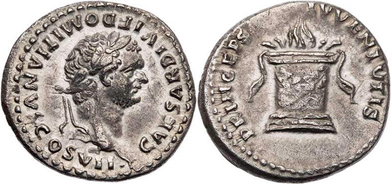 RÖMISCHE KAISERZEIT
Domitianus Caesar, geprägt unter Titus, 79-81 n. Chr. AR-De...