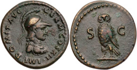 RÖMISCHE KAISERZEIT
Domitianus, 81-96 n. Chr. AE-Semis 86 n. Chr. Rom Vs.: IMP DOMIT AVG GERM COS XII, drapierte Büste der Minerva mit Helm n. r., Rs...