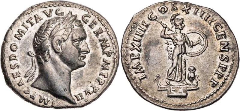 RÖMISCHE KAISERZEIT
Domitianus, 81-96 n. Chr. AR-Denar 88 n. Chr. Rom Vs.: IMP ...